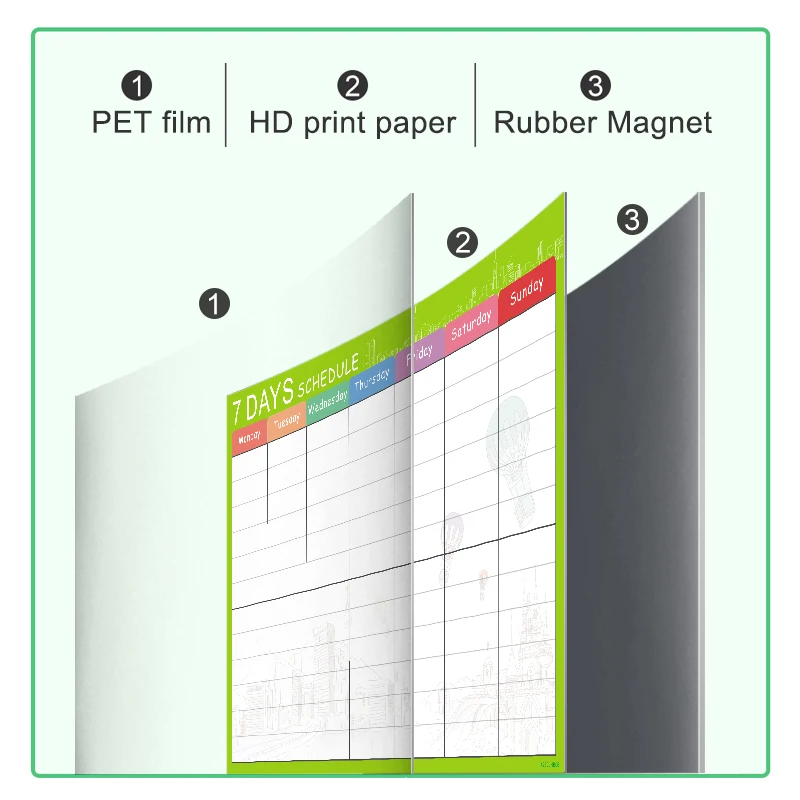 Гибкий Еженедельный ежедневник 42x30 см магнитная доска для сообщений кухонные