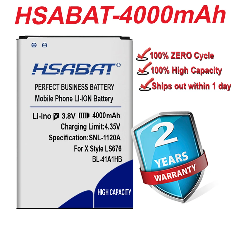 Аккумулятор HSABAT 4000 мАч для LG BL-41A1HB X Style Tribute HD Boost Mobile LS676 L56VL аккумулятор - купить по