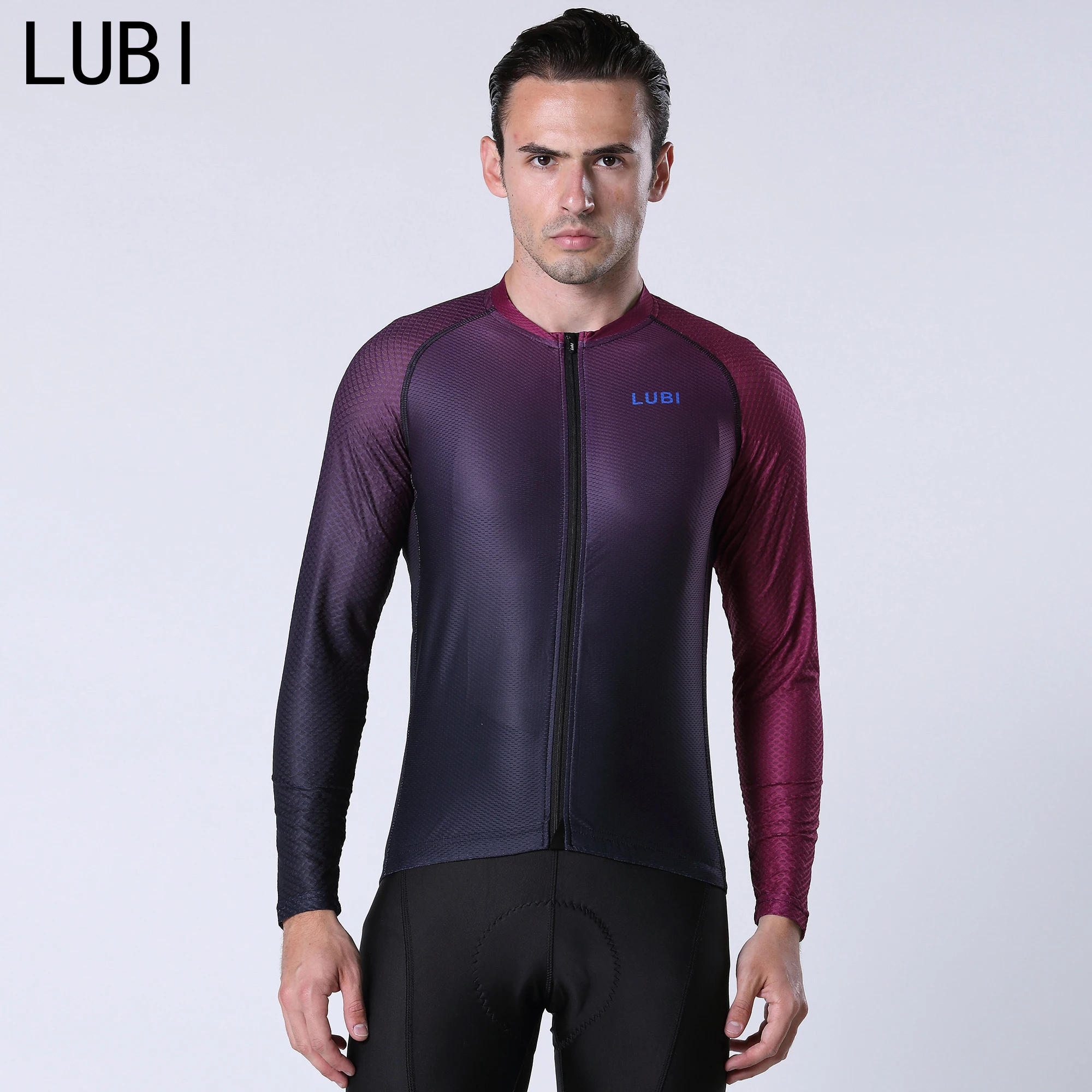 LUBI Мужские Pro с длинным рукавом Велоспорт Джерси тонкие дышащие одежда весенне