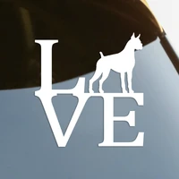boxer love dog die cut vinyl decal car sticker waterproof auto decors on car body bumper rear window laptop choose size s60332