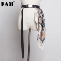eam pu leather adjust silk scarf long belt accessories personality women new fashion tide all match spring autumn 2021 1b011