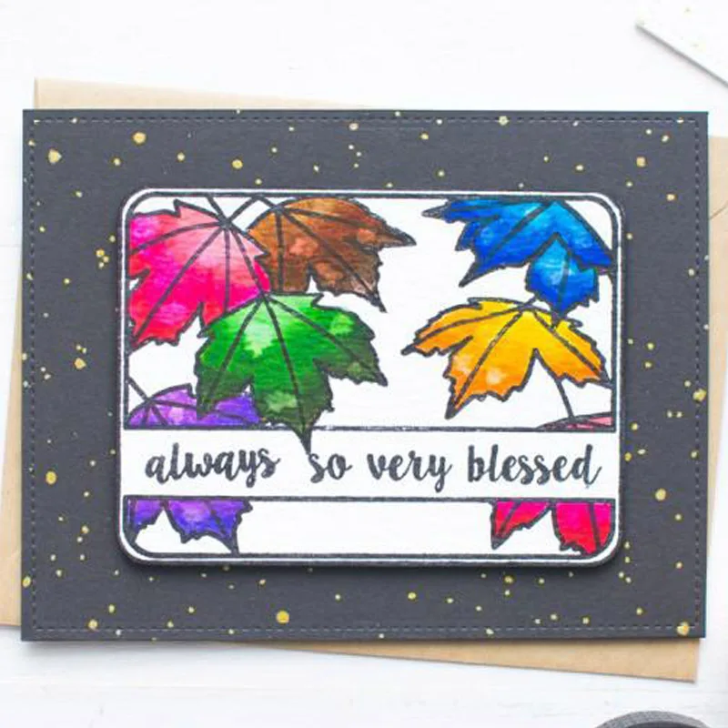 Высечки с кленовым узором для изготовления карт прямоугольные высечки кленовыми