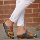 Женские тапочки на плоской подошве; Летняя обувь в винтажном стиле; Мягкие повседневные пляжные сандалии с открытым носком в стиле ретро; Модная женская обувь; 2020