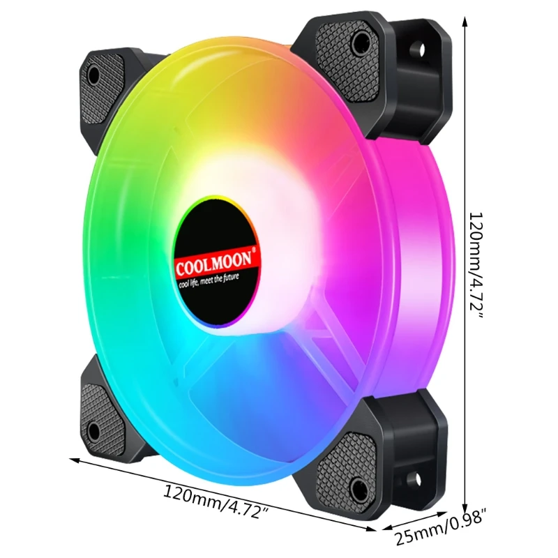 

Computer PC Fan Aura Sync Support Adjust RGB Cooling Fan 120mm Silent Control Computer Cooling RGB Case Fans