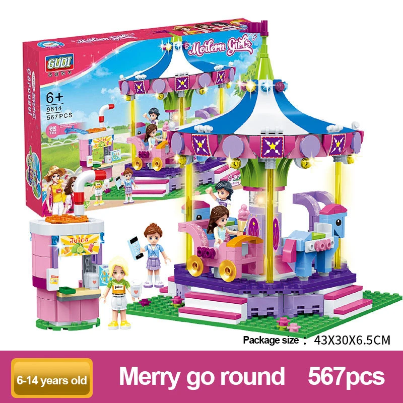

Girl amusement park series enlightenment assembly assembling plastic toy building blocks 9610