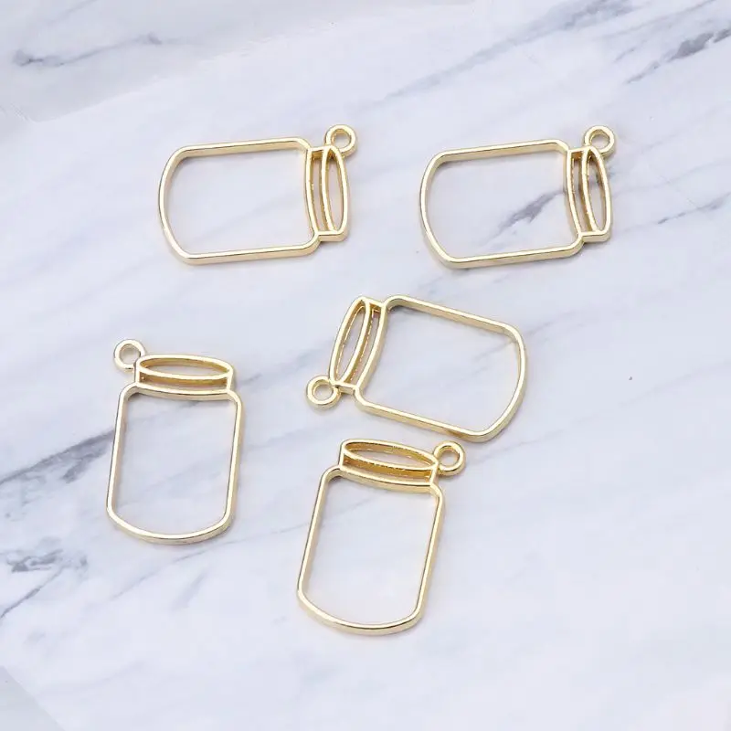 5 шт. плавающие бутылки металлическая рамка полый кулон безделушки UV Смола