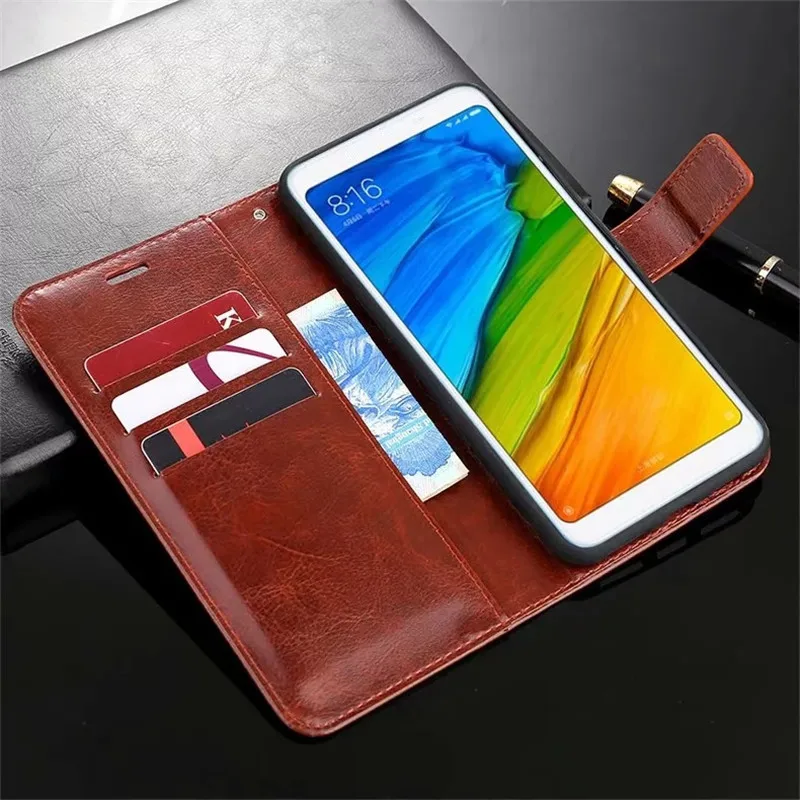 Винтажный кожаный чехол для Xiaomi Mi 5 6 8 9 SE A1 A2 A3 Lite Mix 2 2s Note 3 Play Redmi Go 6A 7A 7 чехол-книжка
