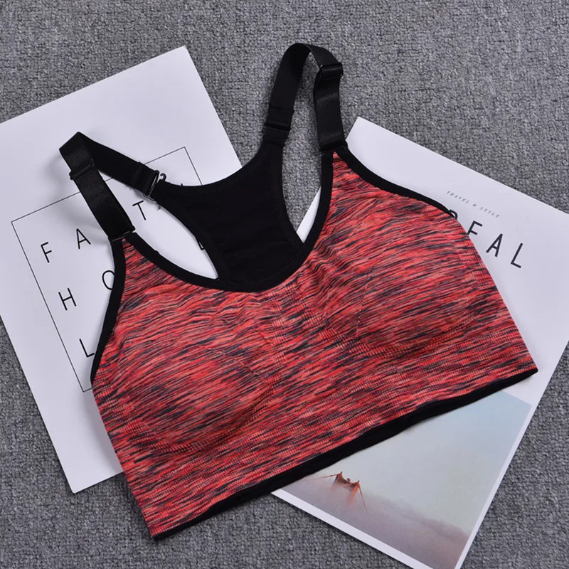 

Women Fitness Yoga Stretch Workout Tank Top Seamless Racerback Padded Sports Bra