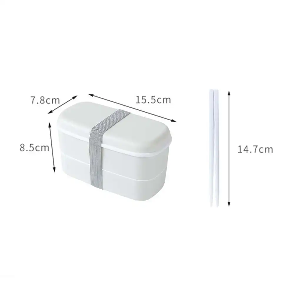 

Portable Microwave Oven Food Storage Container Lunch Box with Chopsticks New