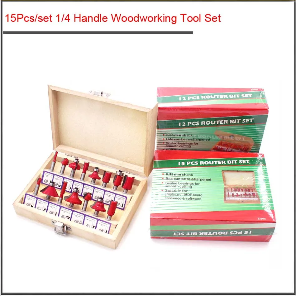 12 15 шт. набор HSS деревянная коробка деревообрабатывающие фрезы 1/2 1/4 'ɶ 8 мм
