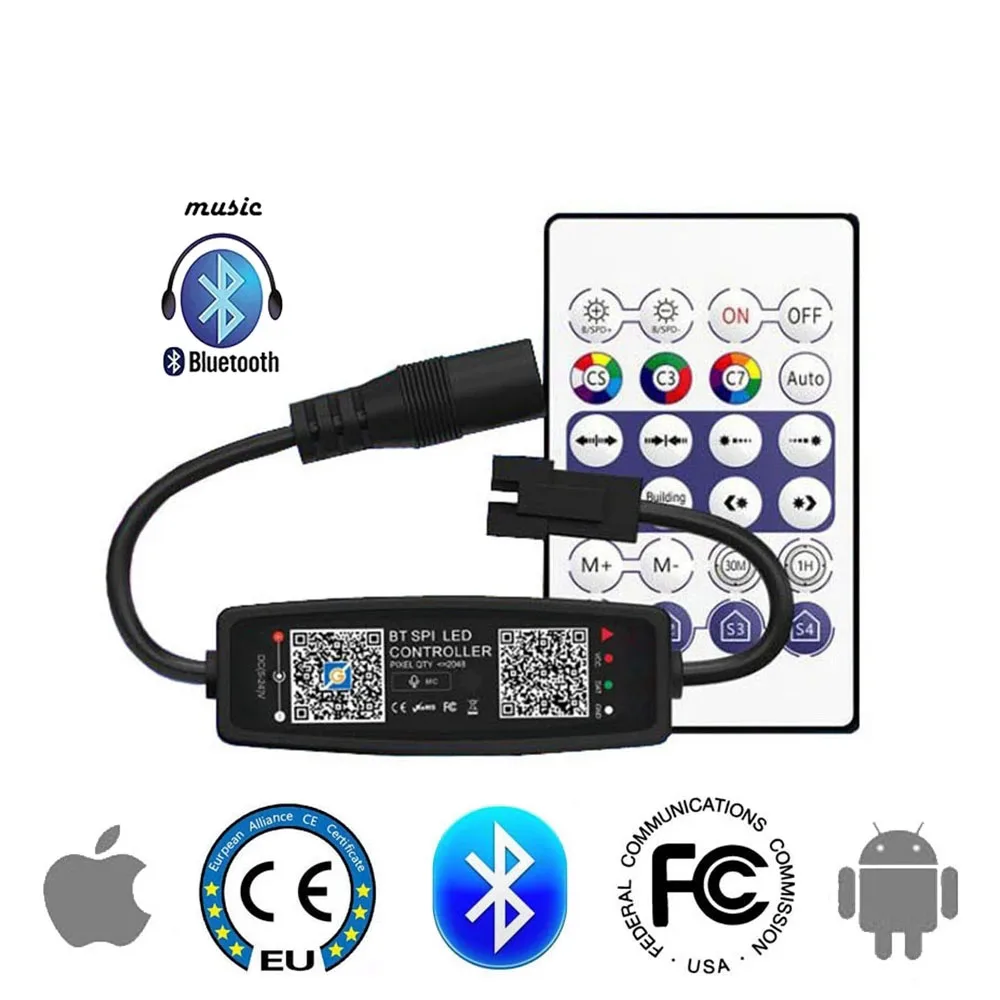 Светодиодный Bluetooth-контроллер WS2812B для музыки лампа пиксельных светодиодных лент