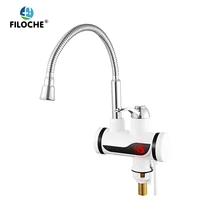 Water Heater Shower 220V Kitchen Faucet EU Plug Electric Water Heater 3000W Digital Display For Country House Cottage