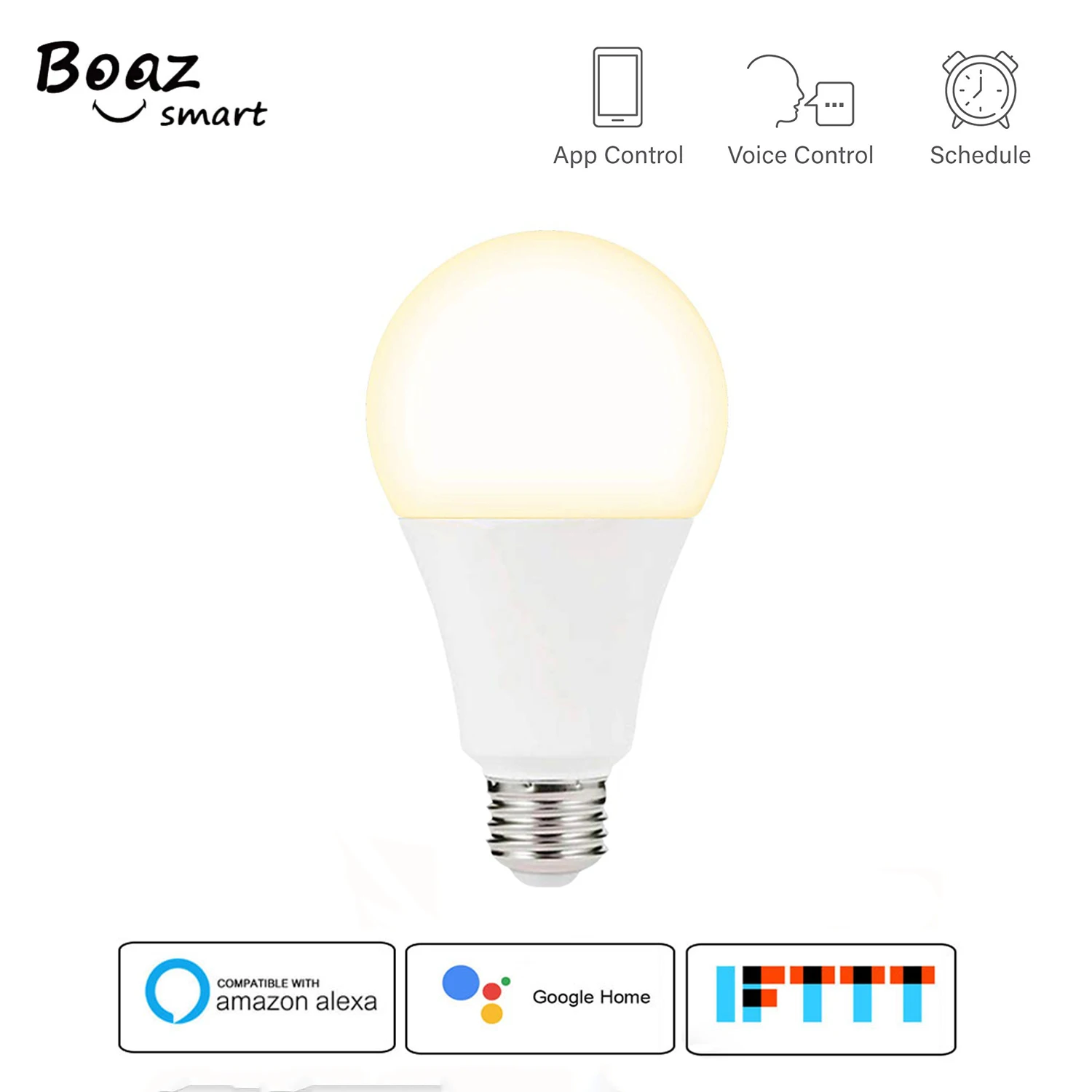 E27 Smart Wifi светодиодный светильник с регулируемой яркостью, изменяющий цвет, голосовое управление от Alexa Google Home Tuya Smartlife wifi A19 лампа для гостиной/спальни