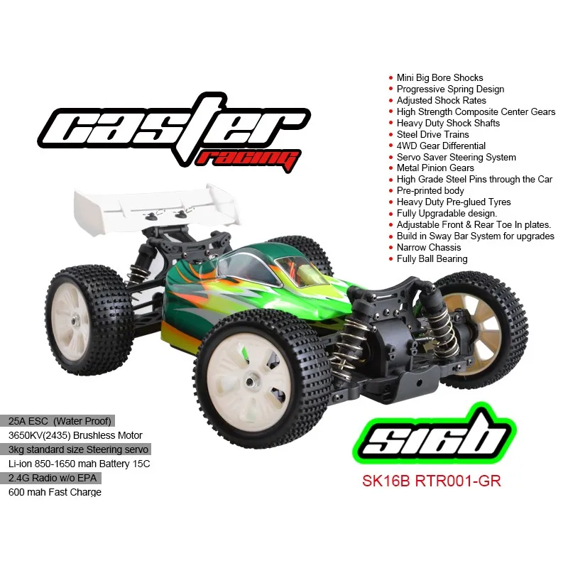 SK16B RTR001-GR 1/16 EP внедорожный Багги 4WD-RTR бесщеточная система