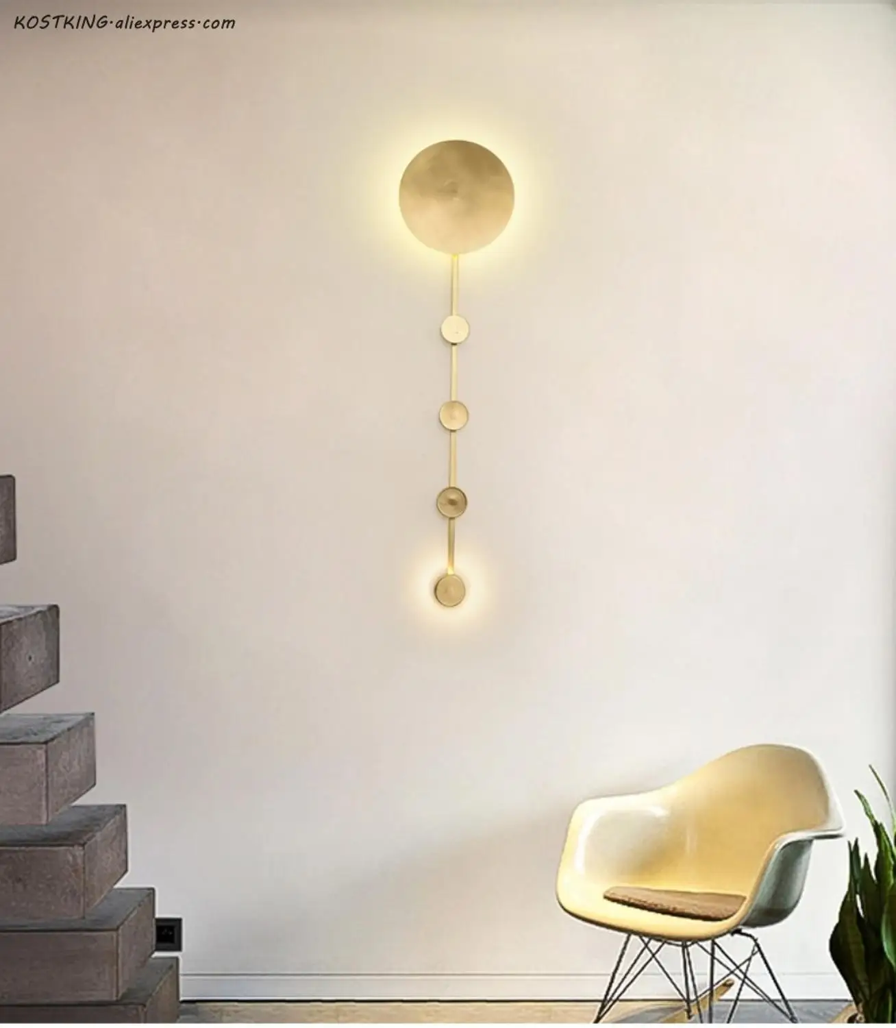 

Modern Copper Living room Wall Sconce 2 Led Warm light Bedroom Bedside Wall Lamp Home Wall Decoration Hotel room Wall Light 220V