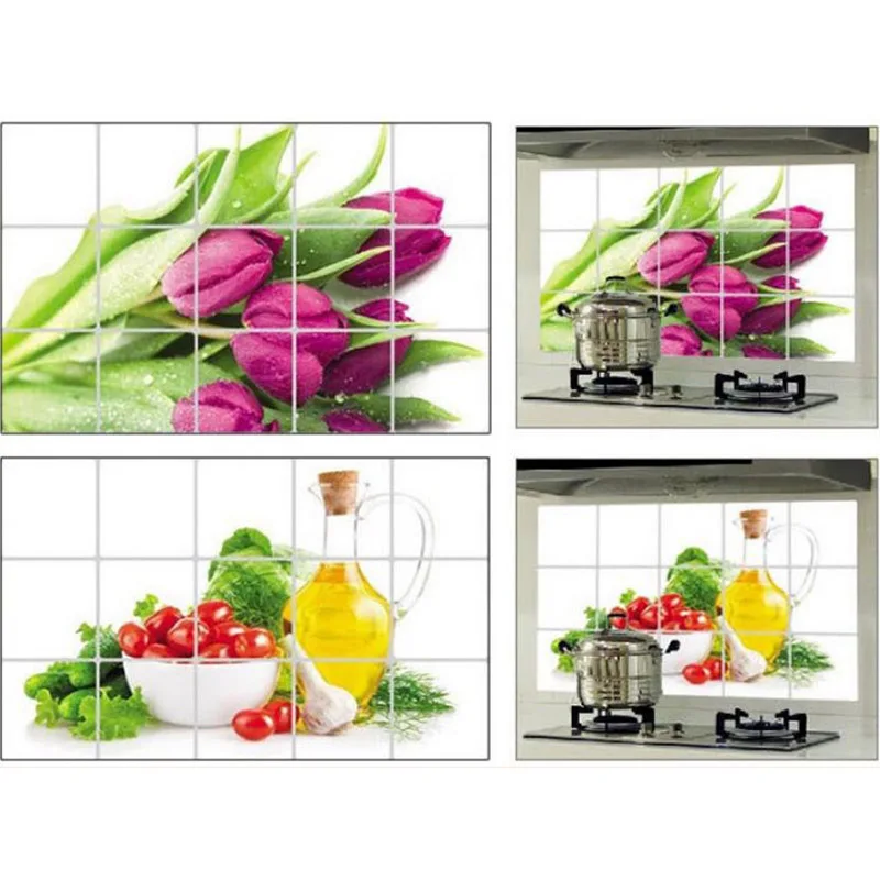 Самоклеящиеся наклейки для плитки 3 шт. бумажные высокотемпературные кухонные