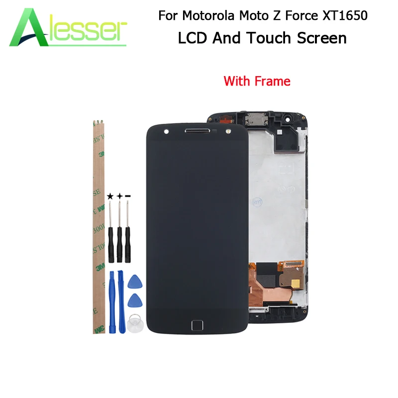Alesser для Motorola Moto Z Force XT1650 ЖК дисплей и сенсорный экран дигитайзер с рамкой +