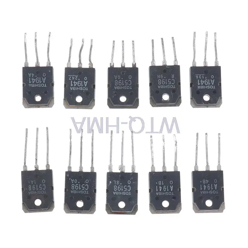 

10 Pcs 5 Pairs 2SC5198 2SA1941 TO3P (5 Pcs A1941 + 5 Pcs C5198) TO-3P Transistor Originele Authentieke