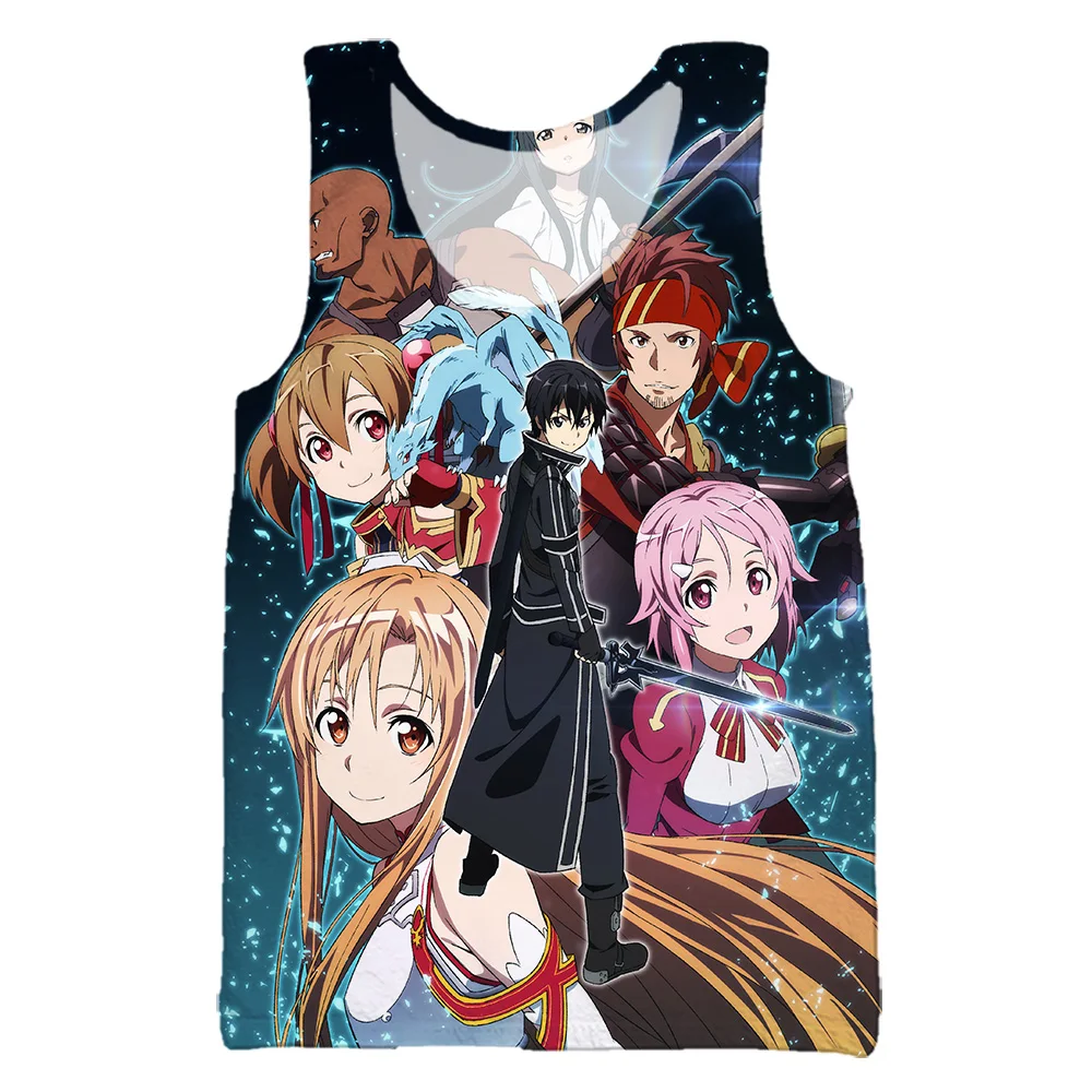 Черная мужская одежда arajuku с 3D-принтом из аниме меч черная мужское короткое