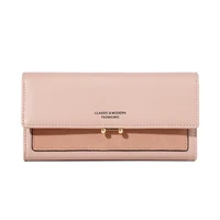 fashion women long leather wallets luxuri clutch bag for money ladies credit card holder wallet female pu leather hot pink purse