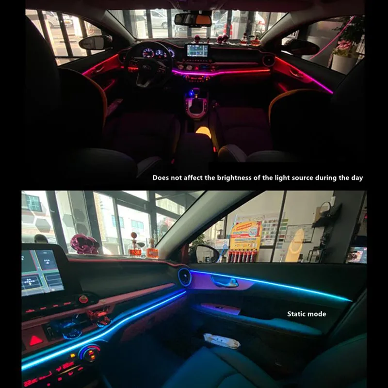 6 in 1 symphony car ambient lights rgb car interior acrylic light guide fiber optic universal car decoration atmosphere lights free global shipping