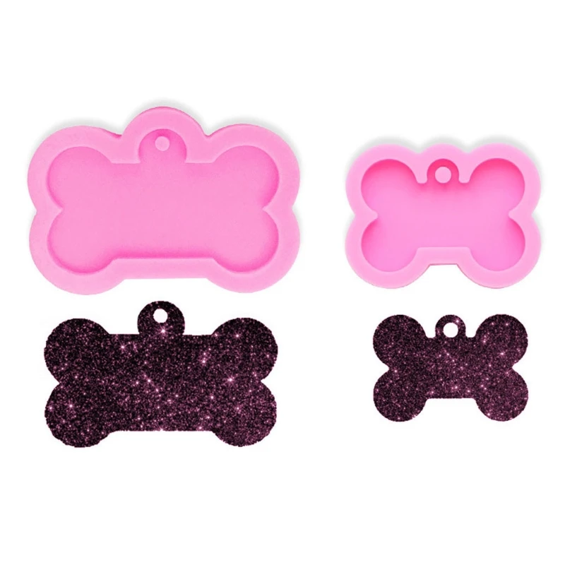 

2 размеры, сделай сам, силиконовые кости Форма кулон-форма для литья под давлением DIY Dog Tag в форме собачьей кости Форма d брелок-форма для лить...
