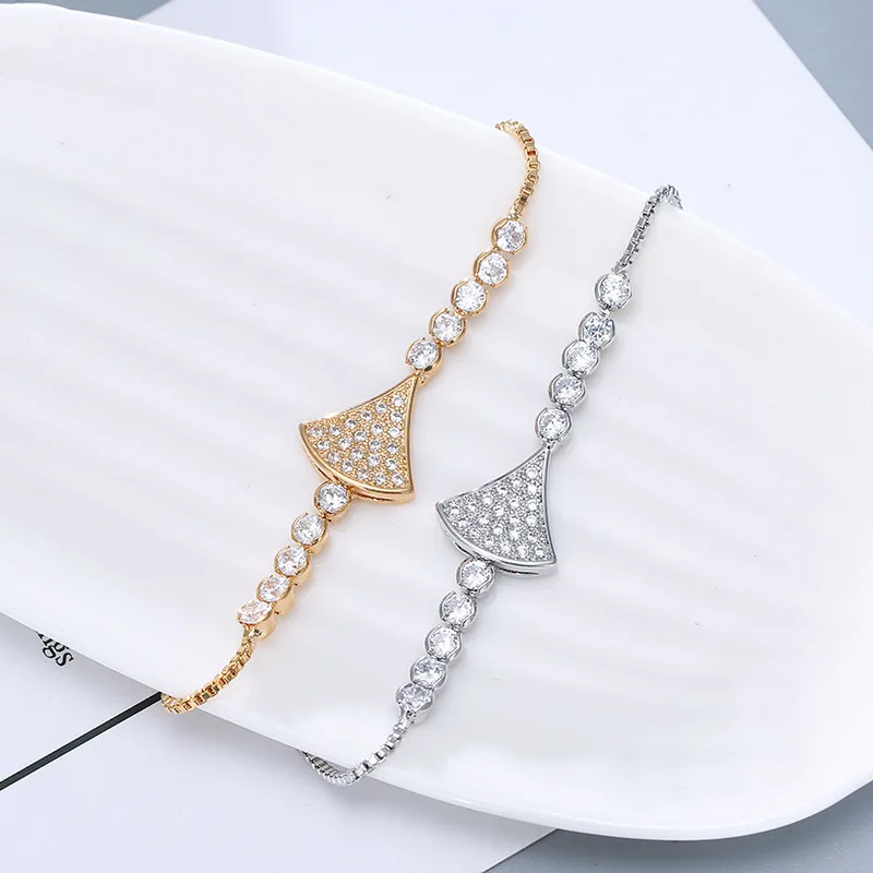 

Fashion New Shiny Crystal Exquisite Gold Chain Bracelet For Women High Quality Color-fast Cuff Bracelet Luxury Girl Jewelry Gift