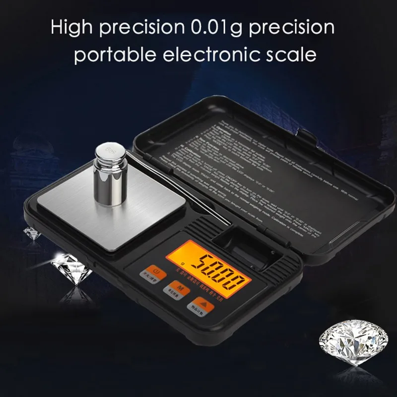 

200g 0.01g Digital Jewelry Gram Scale Portable Pocket Scale with LCD Display High-precision Food Jewelry Gold Electronic Scale