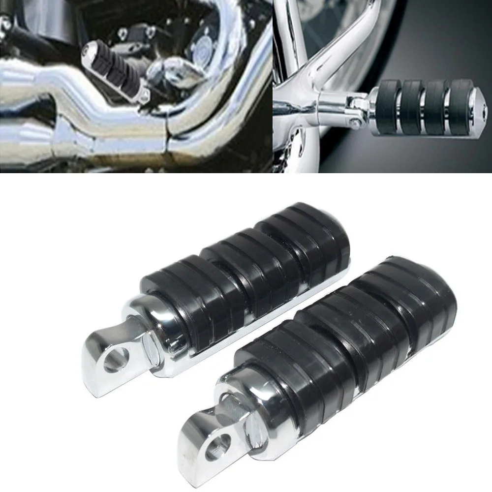 Male Mount Motorcycle Rubber Footrest Footpegs Floorboard For Harley Iron XL 883 1200 Street 750 500 Touring Custom Dyna Softail