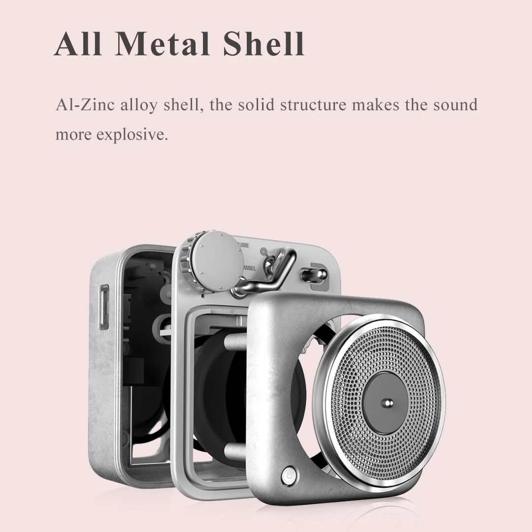 MUZEN Button Mini Bluetooth Speaker Cute Creative Birthday Present Retro Gift Small Metal Art Wireless Audio MW-P1I | Электроника