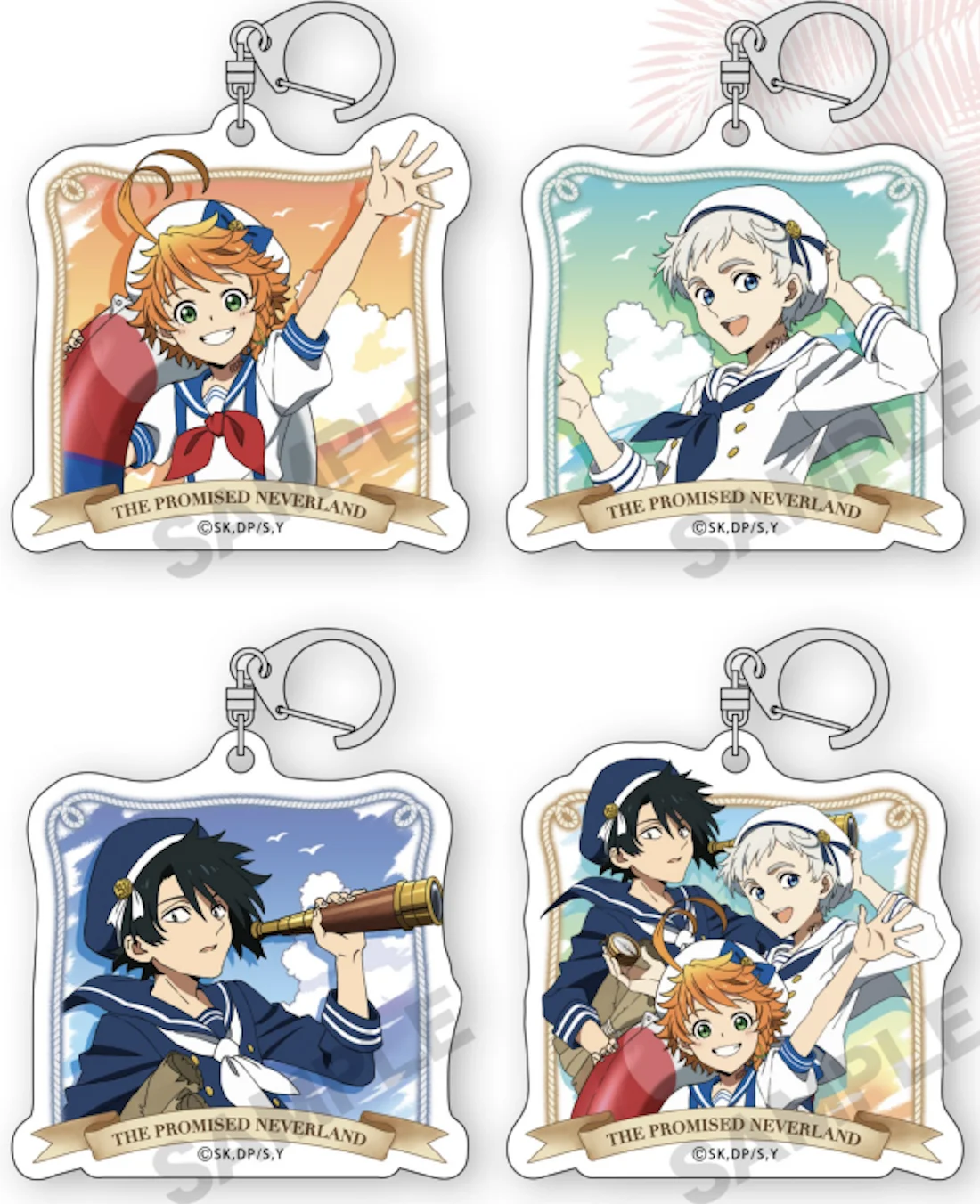 

Anime The Promised Neverland Norman Emma Ray Cosplay PVC Figure Pendant Keychain Keyring Figure Kids Toy 9740
