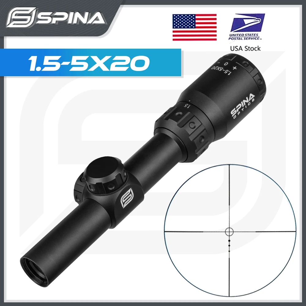 SPINA OPTICS BT 1.5-5X20 Optical Sight Riflescopes Compact Shooting Outdoor Adjust Short Rifle Optics For hunting
