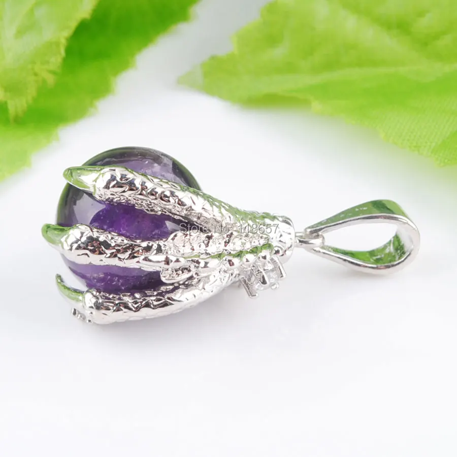 Натуральные аметисты драгоценные камни бусины круглые с драконом коготь рейки