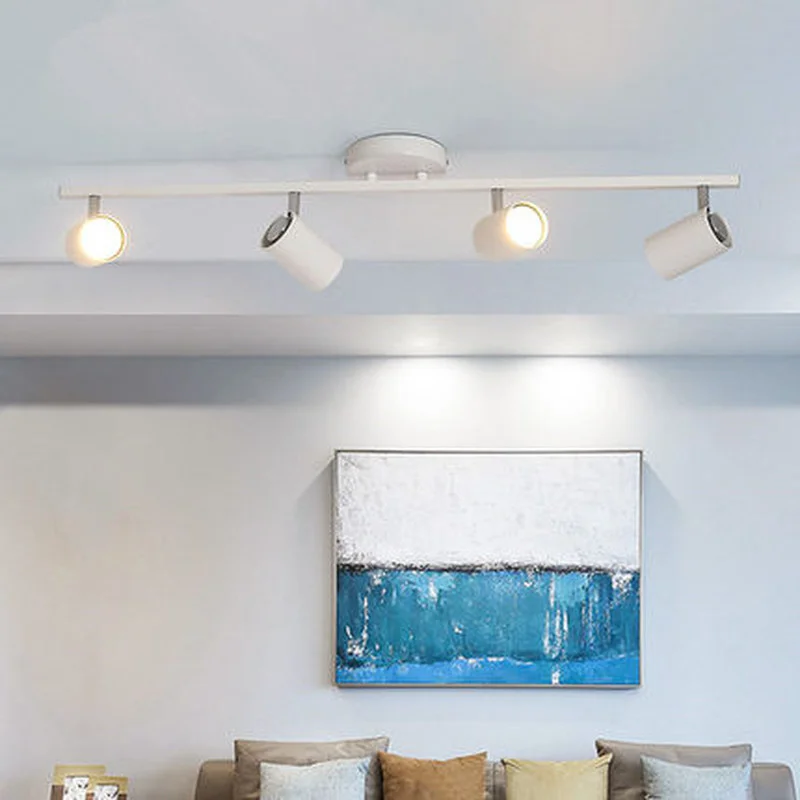 Скандинавская Гостиная ТВ фон настенный потолочный led трековые светильники