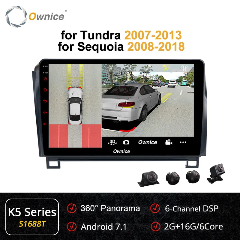 S1688 K5 Ownice Android 9,0 8 ядерный автомобильный DVD gps k3 k5 k6 для Toyota Tundra 2007-2013 Sequoia 2008- радио 4G DSP 360 панорама оптическая - Цвет: S1688 K5