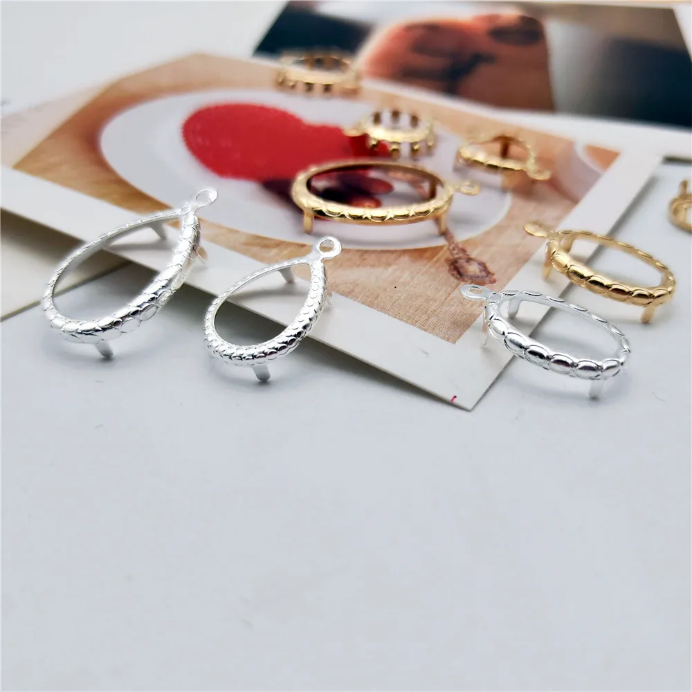 Новый Овальный Медный навес круглая кружевная пустая в форме капли с петлями