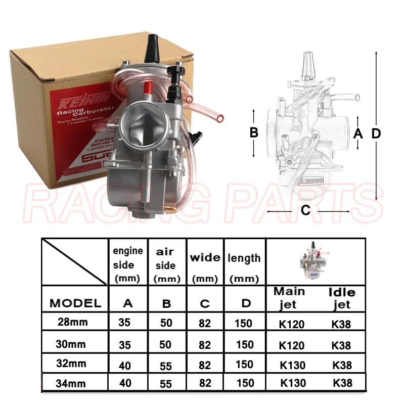 

For Yamaha Suzuki Honda 75-250cc Universal For KOSO PWK 28 30 32 34 2T 4T For Keihin Mikuni Carburetor Carburador With Power Jet