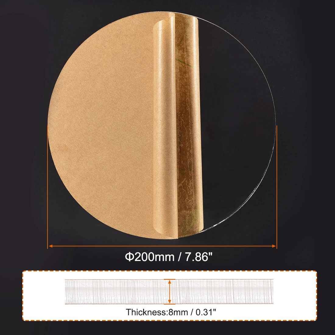 Uxcell акриловый лист Круглый диск прозрачный толщиной 8 мм диаметр дюймов круглый