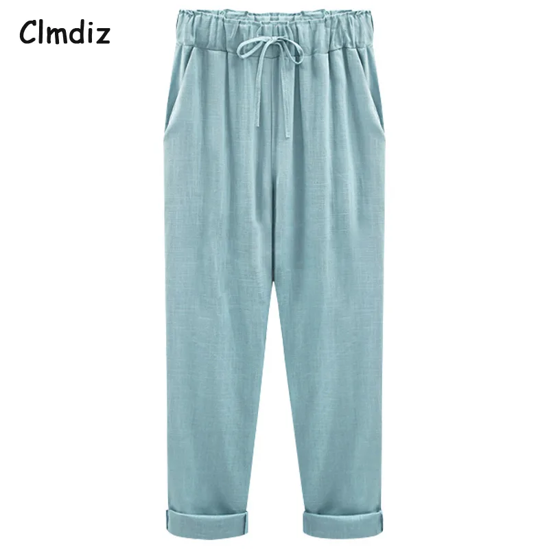 Женские брюки шаровары Clmdiz однотонные хлопковые ярких цветов с эластичной