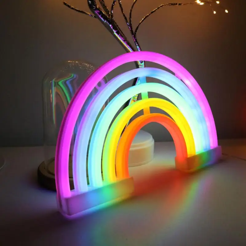

Holiday Lighting Rainbow Lights Colorful RGB LED Rainbow Neon Sign Night Light Wall Lamp USB/Battery Operated