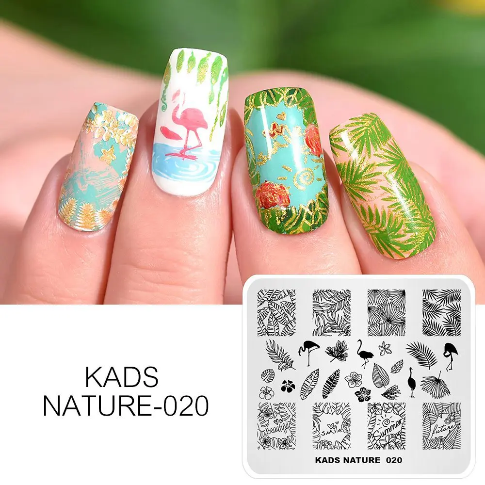 Nature 020 KADS стемпинг пластины для стемпинга штамп для стемпинга 23 дизайн Хэллоуин цветок стемпинг для ногтей пластины для ногтей трафареты для ногтей стемпинг пластины для маникюра стэмпинг печать для ногтей дизайн ногтей - Цвет: Nature 020