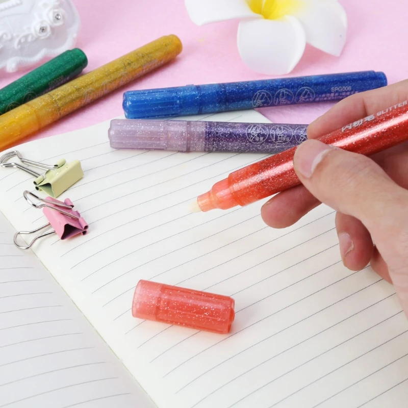 

5Pcs Magic Glitter Marker Pen Bright Sparkling Color Drawing Painting Stationery