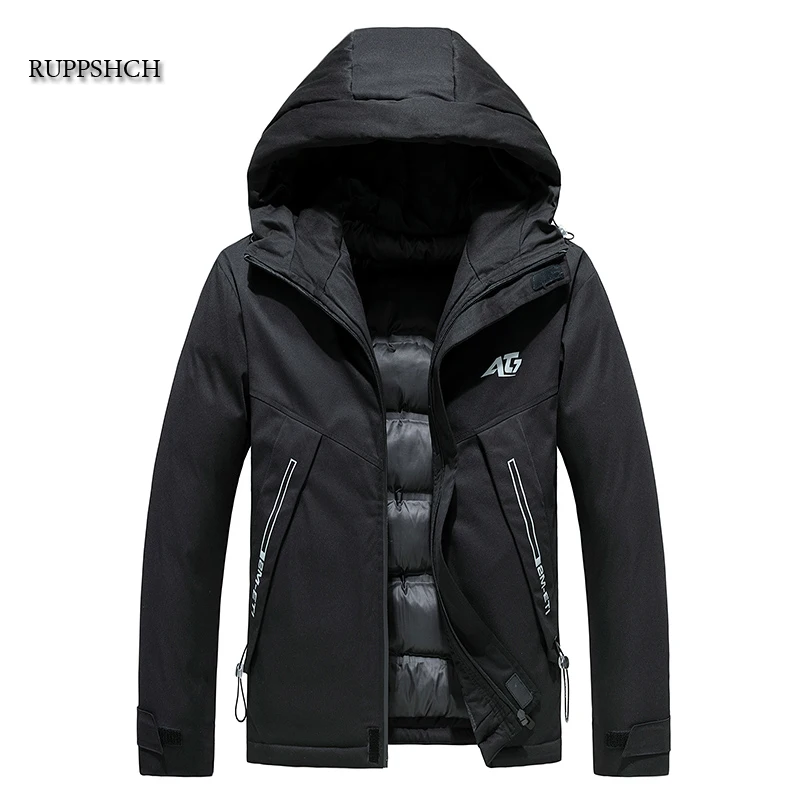 

Парка мужская зимняя, с капюшоном, с подкладкой, с несколькими карманами