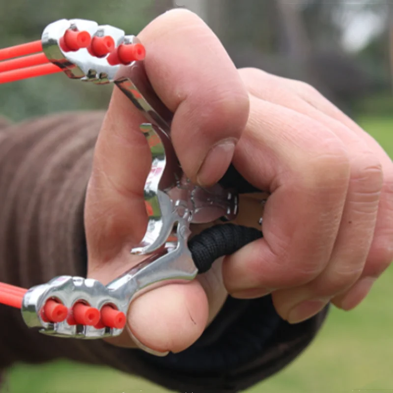 

Powerful Alloy Slingshot Hunting Thick Wrist Band Catapult Sports Outdoor Hunting Slingshot Bow Rubber 2020 new
