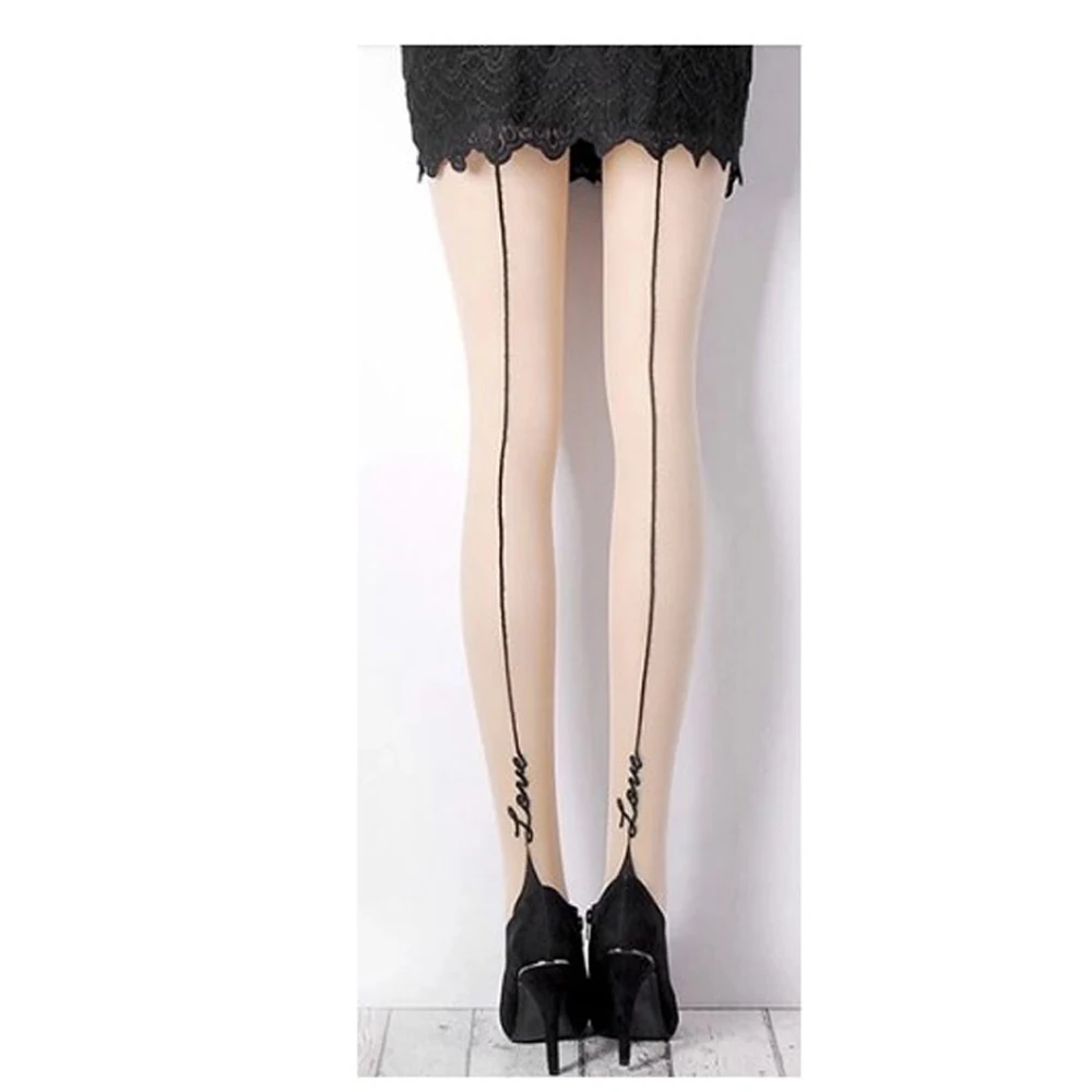 Сексуальные кружевные жаккардовые чулки с задней линией английские любовные