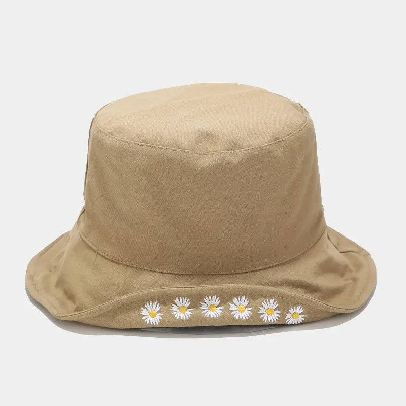Панама двухсторонняя из 2020 хлопка с цветочной вышивкой шапка рыбака уличная