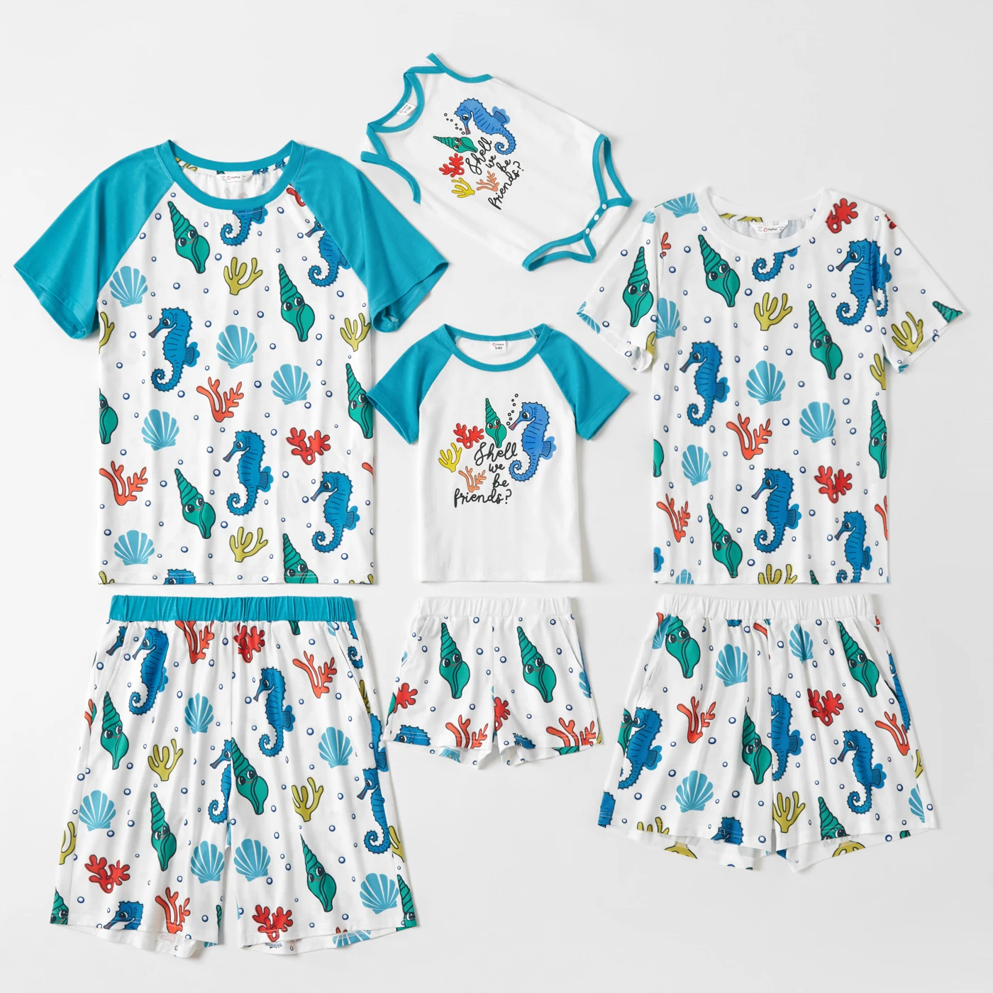 

PatPat Ocean Creature Pattern Family Matching Pajamas Sets（Flame Resistant）