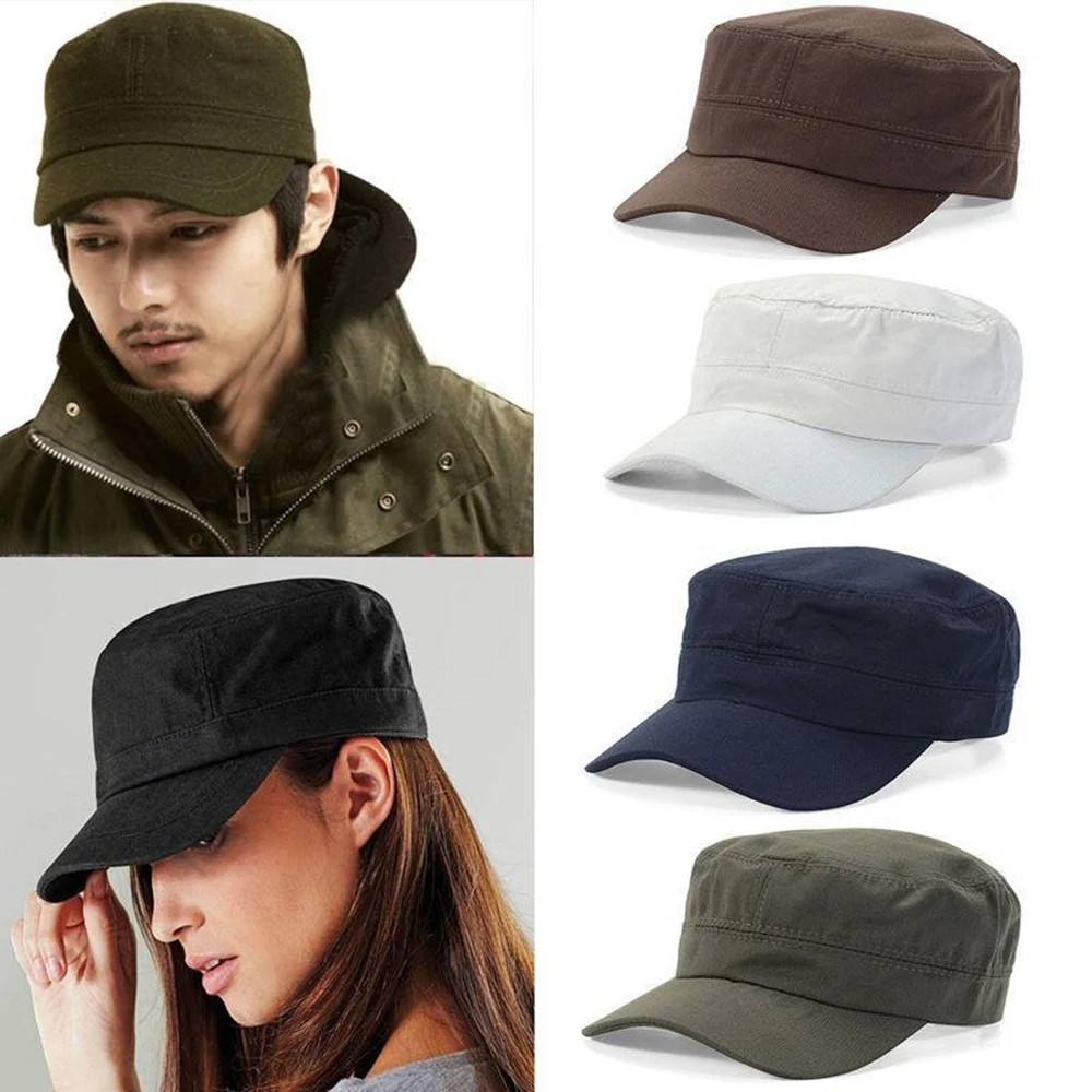 

1Pcs Cotton Women Men Adjustable Army Cap Military Flat Cap Classical Style Sunscreen Sun Hat Baseball Caps