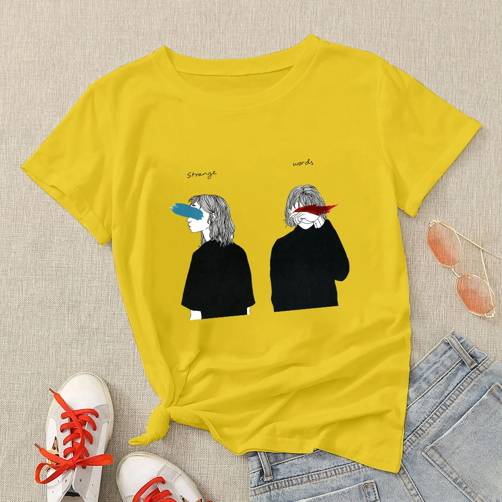 

Graphic Tees Women T Shirt That Girl Said To Me Sad Y2K Fashion Large Sizes Ladies Top Short Sleeve Harajuku 2021