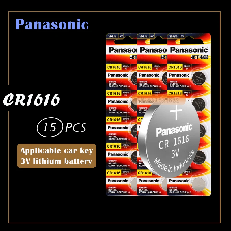15 шт. Panasonic CR1616 кнопочные батареи для монет автомобильный пульт дистанционного